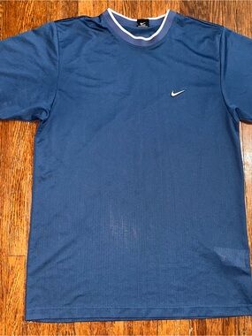 Vintage 90s Men’s Medium Nike Royal Blue Mesh Jersey Short Sleeve Shirt